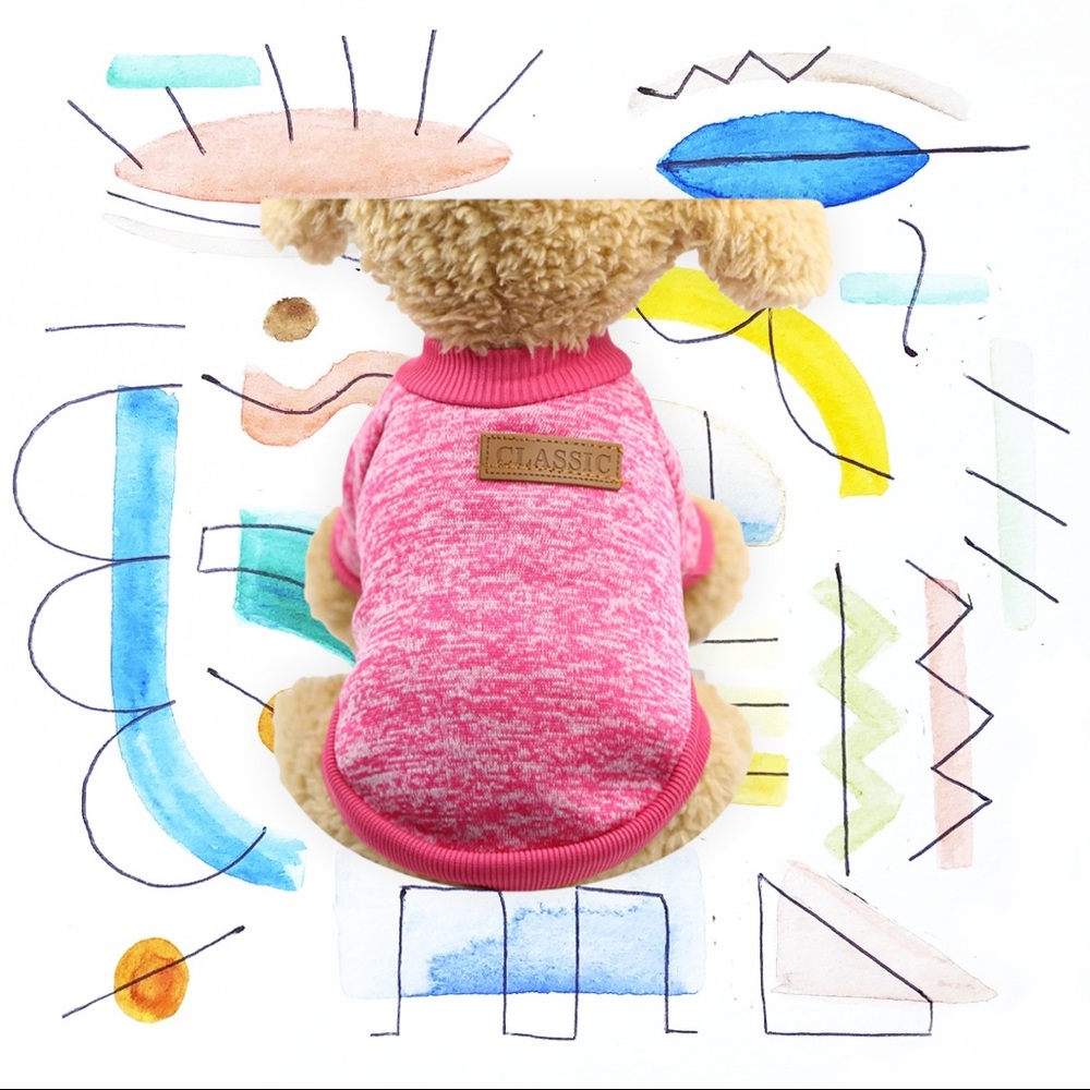 NWT Adorable Pink Dog Sweater Sweatshirt